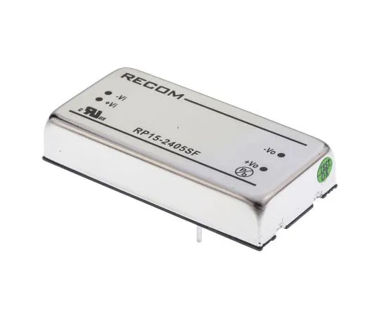 63-7672-77　Recom RP15 F 15W Isolated DC-DC Converter Through Hole, Voltage in 18 → 36 V dc, Voltage out 5V dc　RP15-2405SF