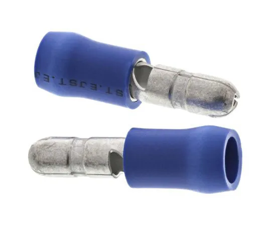 63-7695-75　JST FVDGM Series Insulated Male Crimp Bullet Connector, 1mm² to 2.6mm², 16AWG to 14AWG, 3.96mm Bullet diameter, Blue　FVDGM2.5