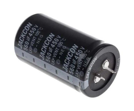 63-7722-60　RS PRO 560μF 450V dc Aluminium Electrolytic Capacitor, Through Hole 35 (Dia.) x 60mm +105°C 35mm 10mm 60mm　706-3358