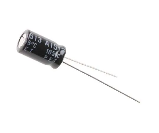 63-7717-14　Rubycon 470μF 6.3V dc Aluminium Electrolytic Capacitor, Through Hole 6.3 (Dia.) x 11mm +105°C 6.3mm 2.5mm　6.3ZLH470MEFC6.3X11