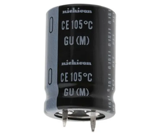 63-7605-84　Nichicon 68μF 400V dc Aluminium Electrolytic Capacitor, Through Hole 20 (Dia.) x 30mm +105°C 20mm 10mm　LGU2G680MELY