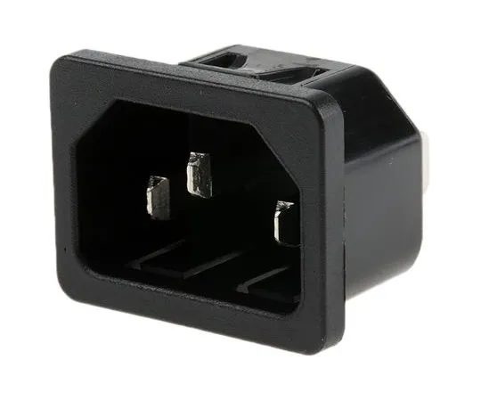 63-7620-37　Schurter C14 Snap-In IEC Plug Male, 10A, 250 V ac　6100.4315