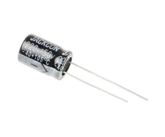 63-7737-48　RS PRO 220μF 50V dc Aluminium Electrolytic Capacitor, Through Hole 10 (Dia.) x 15mm +105°C 10mm 5mm 15mm　711-1457
