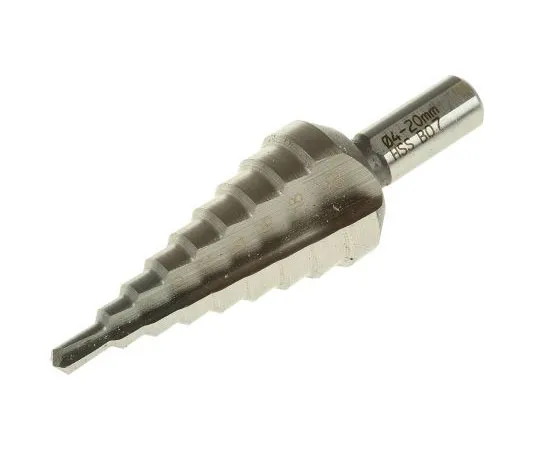 63-7597-54　EXACT HSS 4 → 20mm Step Drill Bit, 9 Steps, 4mm Max Drilling Thickness　5328