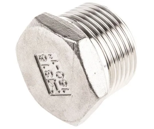63-7592-27　RS PRO Stainless Steel Hexagon Plug 1in R(T) Male 1.06in　499-3489