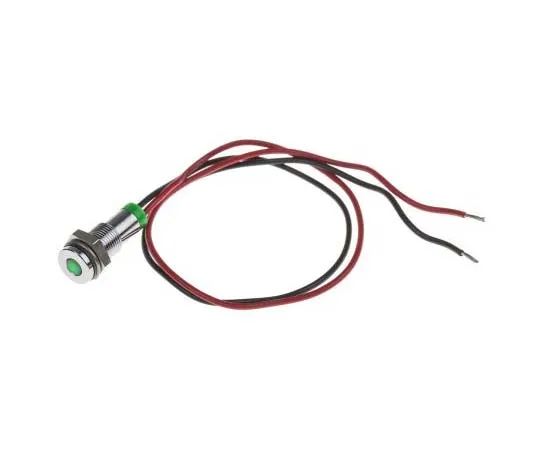 63-7708-62　RS PRO Green Indicator, 2 V dc, 6mm Mounting Hole Size, Lead Wires Termination, IP67　700-1794