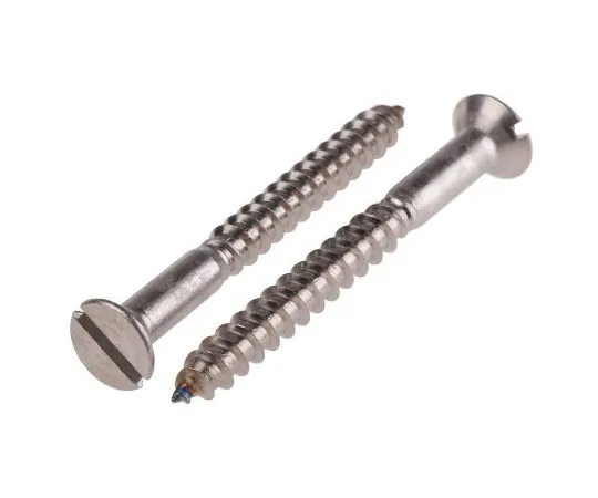 63-7575-82　Slot Countersunk Stainless Steel Wood Screw, A2 304, 5mm Thread, 50mm Length　483-2946