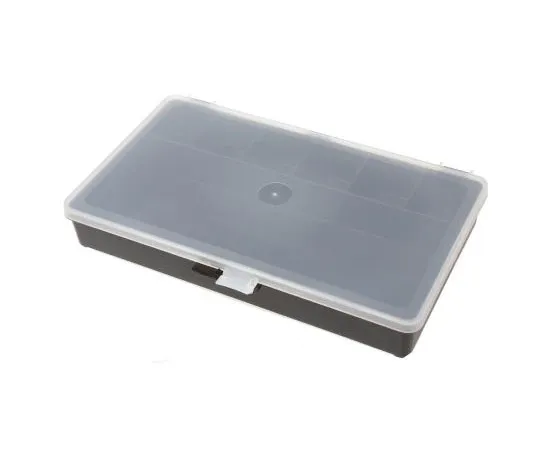 63-7646-28　Raaco 7 Cell Black PP Compartment Box, 41mm x 271mm x 173mm　132480
