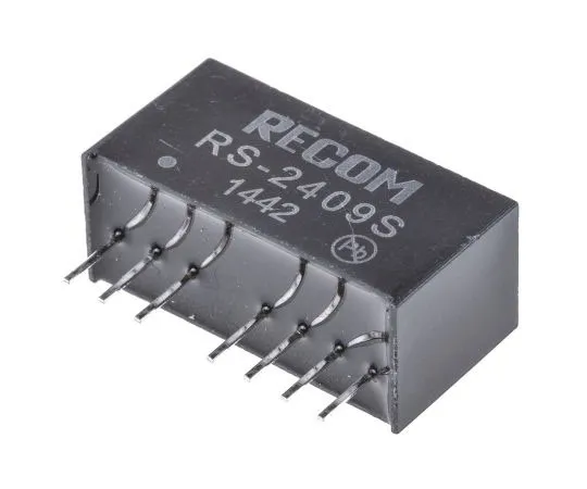 63-7673-90　Recom RS 2W Isolated DC-DC Converter Through Hole, Voltage in 18 → 36 V dc, Voltage out 9V dc　RS-2409S