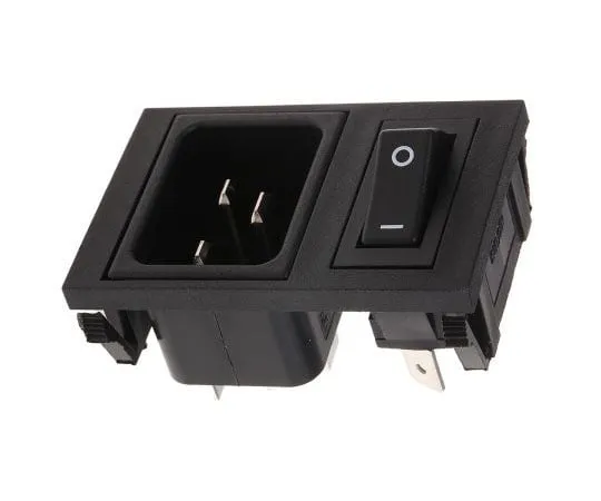 63-7567-76　Bulgin C20 Snap-In IEC Plug Male, 16A, 250 V ac　BZV49/Z0000/98