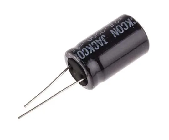 63-7737-27　RS PRO 2200μF 35V dc Aluminium Electrolytic Capacitor, Through Hole 16 (Dia.) x 26mm +105°C 16mm 7.5mm 26mm　170-1236