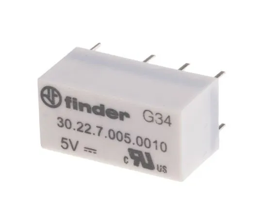 63-7584-29　Finder30 Series DPDT Non-Latching Relay PCB Mount, 5V dc Coil, 2A　30.22.7.005.0010