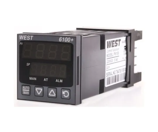 63-7645-10　West Instruments P6100 PID Temperature Controller, 48 x 48 (1/16 DIN)mm, 1 Output SSR, 24 → 48 V ac/dc Supply　P6100-2200-020