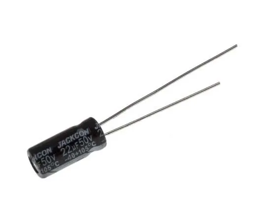 63-7737-42　RS PRO 22μF 50V dc Aluminium Electrolytic Capacitor, Through Hole 5 (Dia.) x 11mm +105°C 5mm 2mm 11mm　711-1438