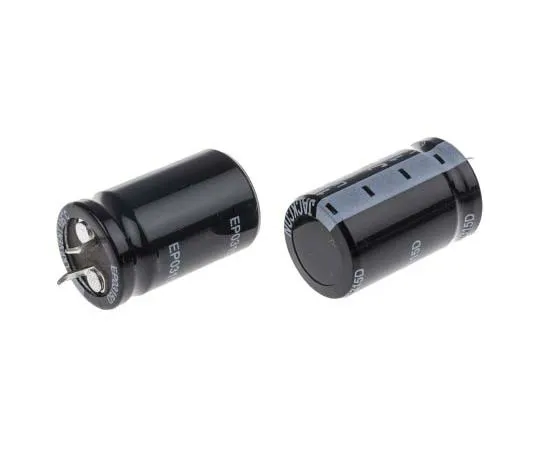 63-7722-44　RS PRO 100μF 450V dc Aluminium Electrolytic Capacitor, Through Hole 22 (Dia.) x 40mm +105°C 22mm 10mm 40mm　706-3297