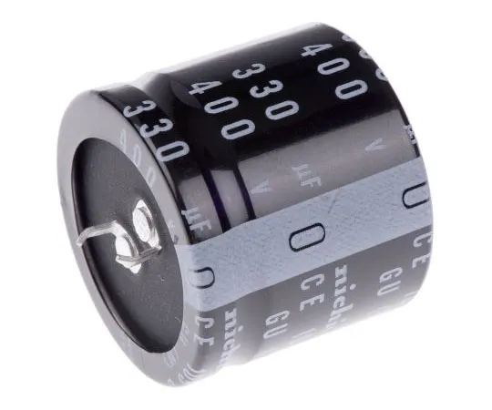 63-7605-87　Nichicon 330μF 400V dc Aluminium Electrolytic Capacitor, Through Hole 35 (Dia.) x 30mm +105°C 35mm 10mm　LGU2G331MELC