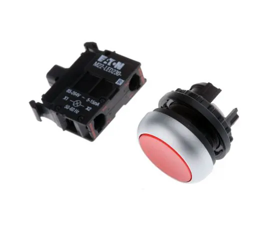 63-7554-90　Eaton M22 Series, Red Push Button Head, Momentary, 22mm Cutout　78639212 & M22-DL-R+M22-A+M22-LED230-R