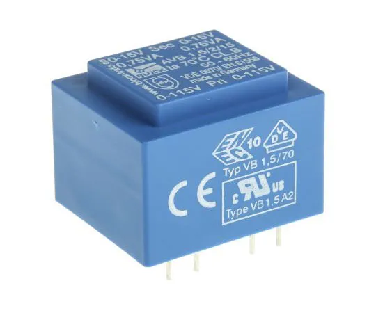 63-7663-66　15V ac 2 Output Through Hole PCB Transformer, 1.5VA　AVB1.5/2/15