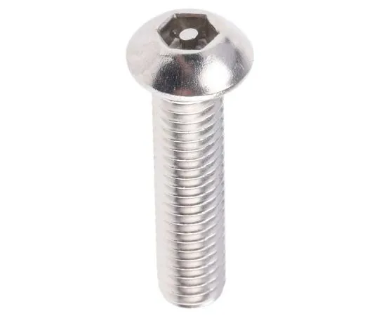 63-7642-57　Plain Button Stainless Steel Tamper Proof Security Screw, M6 x 25mm　621-2861