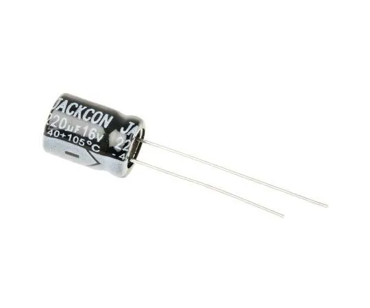 63-7736-48　RS PRO 220μF 16V dc Aluminium Electrolytic Capacitor, Through Hole 8 (Dia.) x 11mm +105°C 8mm 3.5mm 11mm　711-0949