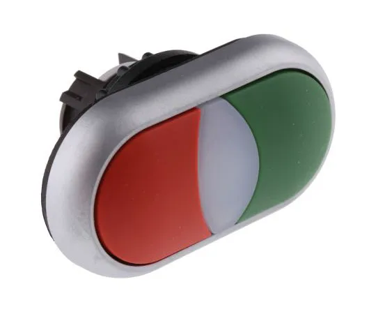 63-7641-94　Eaton M22 Series, Green, Red Push Button Head, Momentary, 22mm Cutout　70011242 & M22-DDL-GR+M22-A