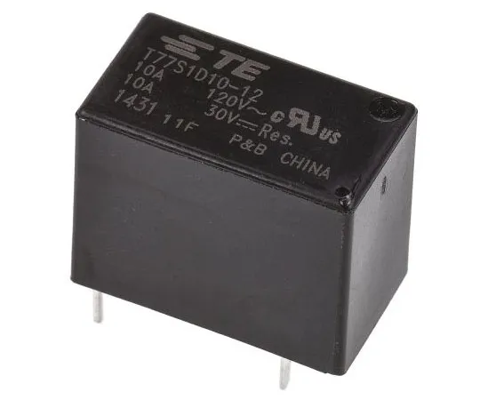 63-7677-87　TE ConnectivityT77 SPNO Non-Latching Relay PCB Mount, 12V dc Coil, 10A　T77S1D10-12