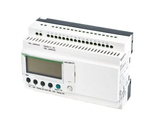 63-7565-30　Schneider Electric Zelio Logic Module, 100 → 240 V ac Relay, 16 x Input, 10 x Output With Display　SR3B261FU