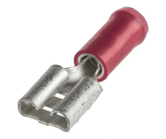 63-7682-05　TE Connectivity PIDG FASTON .250 Series Red Insulated Crimp Receptacle, 6.35 x 0.81mm, 0.3mm² to 1.5mm², 22AWG to　9-160583-2