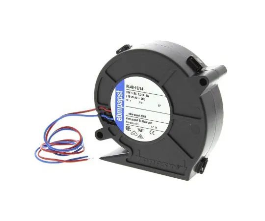 63-7565-55　ebm-papst Centrifugal Fan 75.5 x 75.2 x 27mm, 28m³/h, 24 V dc DC (RL48 Series)　RL48-19/14