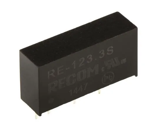 63-7673-44　Recom RE 1W Isolated DC-DC Converter Through Hole, Voltage in 10.8 → 13.2 V dc, Voltage out 3.3V dc　RE-123.3S