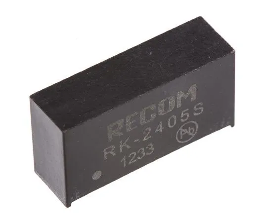 63-7672-42　Recom RK 1W Isolated DC-DC Converter Through Hole, Voltage in 21.6 → 26.4 V dc, Voltage out 5V dc　RK-2405S
