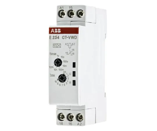 63-7583-19　ABB Impulse ON Single Timer Relay, Screw, 0.05 s → 100 h, SPDT, 1 Contacts, SPDT, 24 → 240 V ac, 24　1SVR500130R0000  CT-VWD.12
