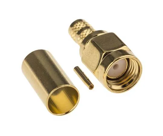 63-7712-01　Amphenol Straight 50Ω Cable Mount SMA Connector, Crimp Termination, Reverse Polarity RG223　RSMA1111A1-3GT50G-1A-50