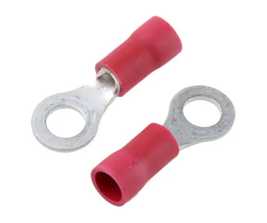 63-7695-87　JST FV Series Insulated Crimp Ring Terminal, M4 (#8) Stud Size, 0.25mm² to 1.65mm² Wire Size, Red　FVWS1.25-4(LF)