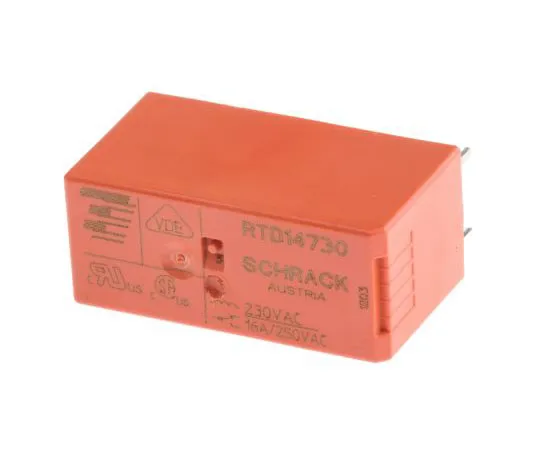 63-7679-82　TE ConnectivityRT1 SPDT Non-Latching Relay PCB Mount, 230V Coil, 16A　RTD14730