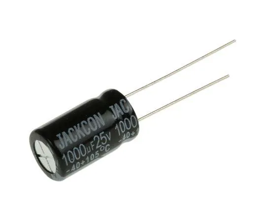 63-7736-87　RS PRO 1000μF 25V dc Aluminium Electrolytic Capacitor, Through Hole 10 (Dia.) x 17mm +105°C 10mm 5mm 17mm　170-1202