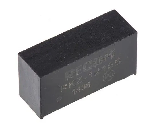 63-7673-79　Recom RKZ 2W Isolated DC-DC Converter Through Hole, Voltage in 10.8 → 13.2 V dc, Voltage out 15V dc　RKZ-1215S