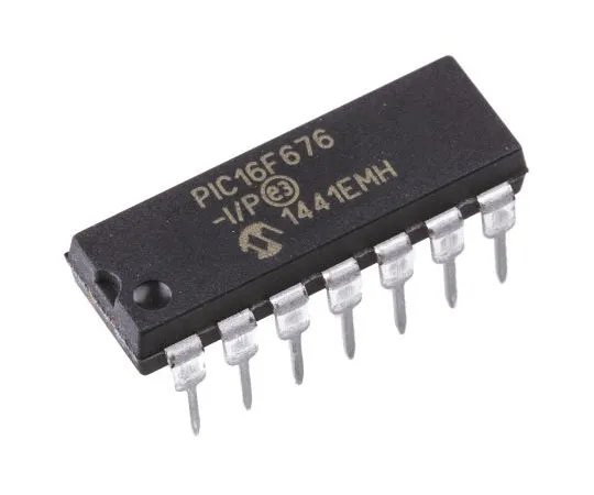 63-7625-75　Microchip PIC16F676-I/P, 8bit PIC Microcontroller, 20MHz, 1024 x 14 words, 128 B Flash, 14-Pin PDIP　PIC16F676-I/P