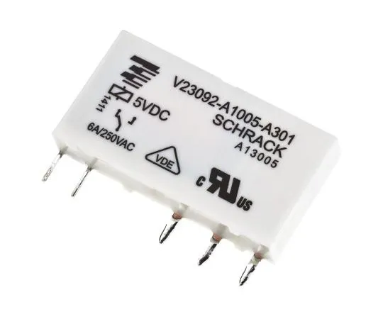 63-7680-46　TE Connectivity SPDT Non-Latching Relay PCB Mount, 5V dc Coil, 6A　V23092-A1005-A301