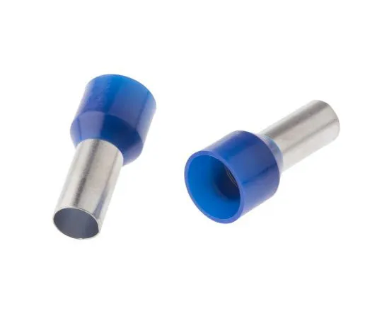 63-7603-14　RS PRO Insulated Crimp Bootlace Ferrule, 12mm Pin Length, 5.8mm Pin Diameter, 16mm² Wire Size, Blue　513-2663