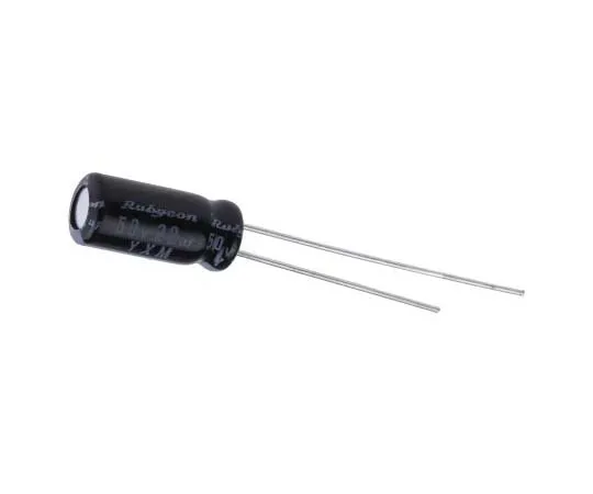 63-7719-14　Rubycon 22μF 50V dc Aluminium Electrolytic Capacitor, Through Hole 5 (Dia.) x 11mm +105°C 5mm 2mm　50YXM22MEFC5X11