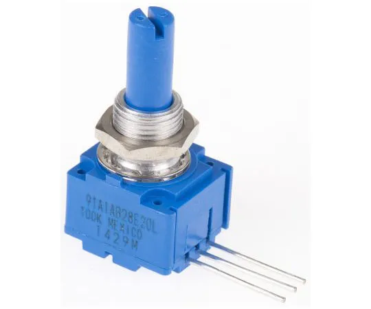 63-7609-80　Bourns 1 Gang Rotary Conductive Plastic Potentiometer with a 6.35 mm Dia. Shaft, 100kΩ, ±10%, 0.5W, Linear　91A1A-B28-E20L