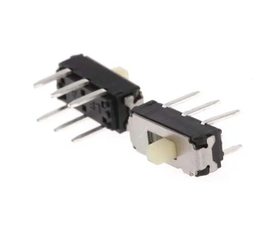 63-7714-08　PCB Slide Switch Double Pole Double Throw (DPDT) Latching 200 mA @ 12 V dc Slide　MMP221