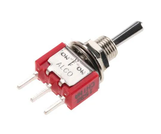 63-7735-84　TE Connectivity Single Pole Double Throw (SPDT) Toggle Switch, On-Off-On, PCB　1-1825137-6