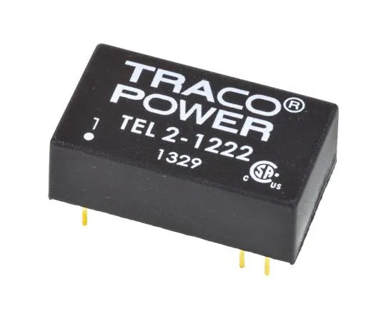 63-7599-82　TRACOPOWER TEL 2 2W Isolated DC-DC Converter Through Hole, Voltage in 9 → 18 V dc, Voltage out ±12V dc　TEL 2-1222