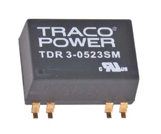 63-7724-84　TRACOPOWER TDR 3SM 3W Isolated DC-DC Converter Surface Mount, Voltage in 4.5 → 9 V dc, Voltage out ±15V dc　TDR 3-0523SM