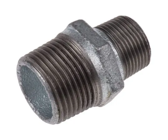 63-7646-50　Georg Fischer Malleable Iron Fitting Reducer Hexagon Nipple, 1 in BSPT Male (Connection 1), 3/4 in BSPT Male　770245224