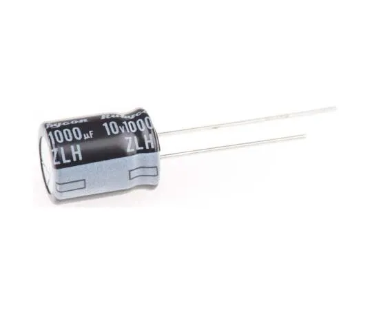 63-7717-16　Rubycon 1000μF 10V dc Aluminium Electrolytic Capacitor, Through Hole 10 (Dia.) x 12.5mm +105°C 10mm 5mm　10ZLH1000MEFC10X12.5