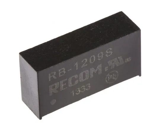 63-7672-26　Recom RB 1W Isolated DC-DC Converter Through Hole, Voltage in 10.8 → 13.2 V dc, Voltage out 9V dc　RB-1209S