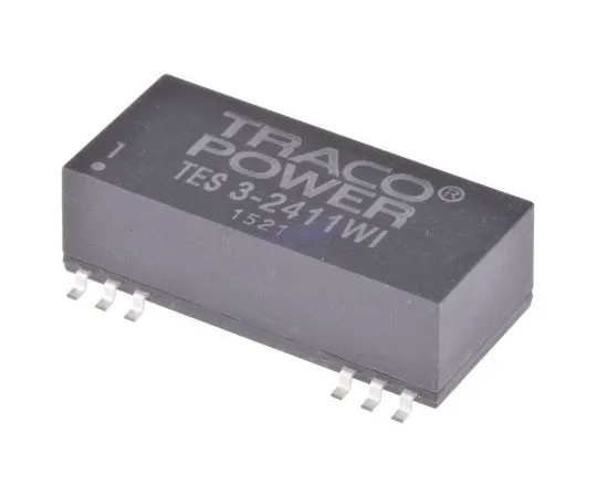 63-7658-04　TRACOPOWER TES 3WI 3W Isolated DC-DC Converter Surface Mount, Voltage in 9 → 36 V dc, Voltage out 5V dc　TES 3-2411WI